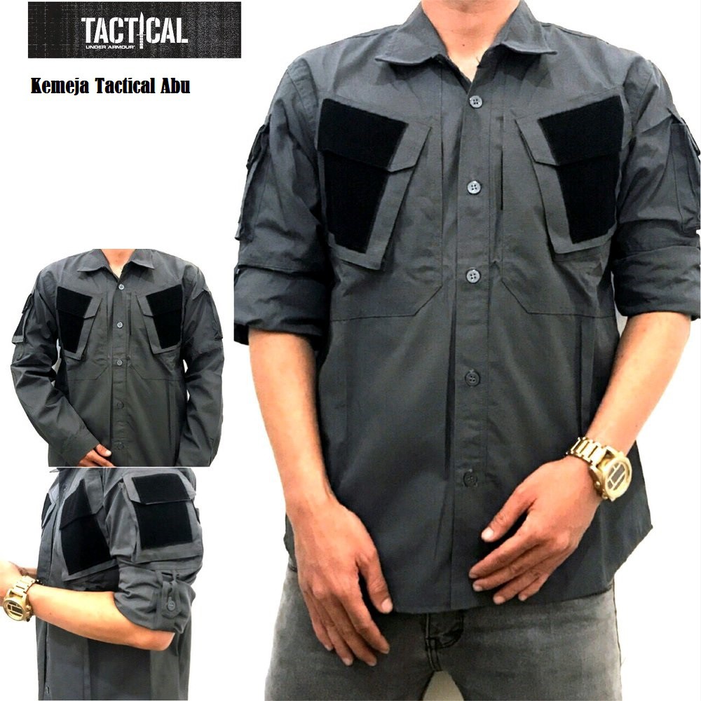 BAJU KEMEJA TACTICAL ABU KEMEJA LENGAN PANJANG  KEMEJA LAPANGAN / AIRSOFT KEMEJA TACTICAL PRIA