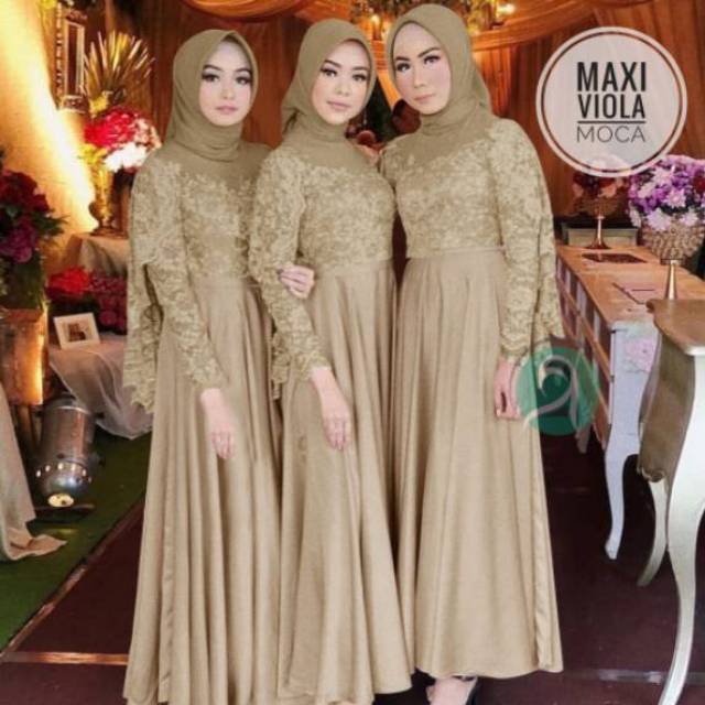 MAXI FARZA syari GAMIS CANTIK Gaun Pesta kondangan lebaran baju dress muslim busui