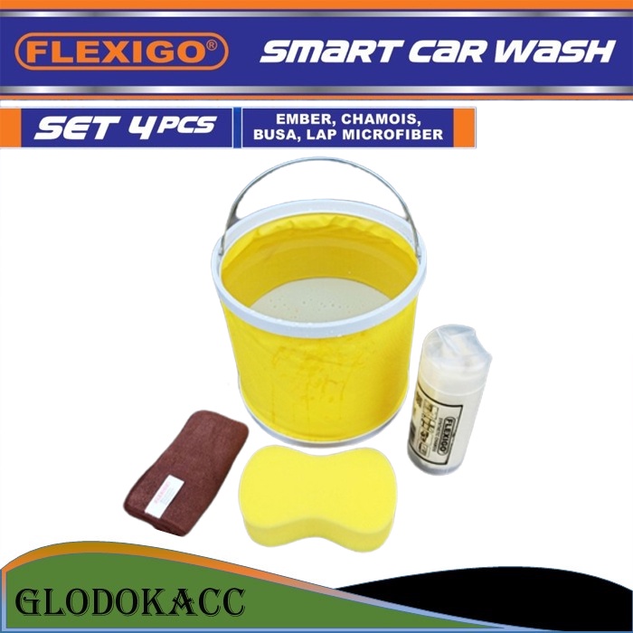 Perawatan Mobil Smart Car Wash / Flexigo Ember Lipat, Microfiber, Chamois, Busa