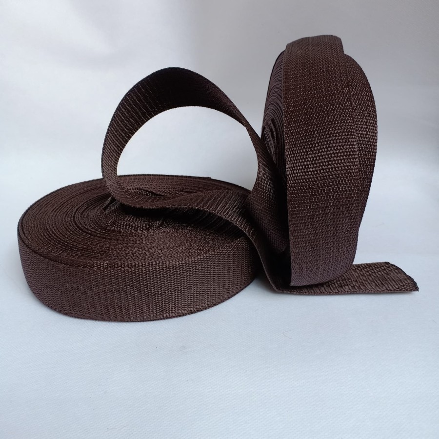 

webing coklat tua / ROLL tali tas 3,8cm X 25 yard Bisban