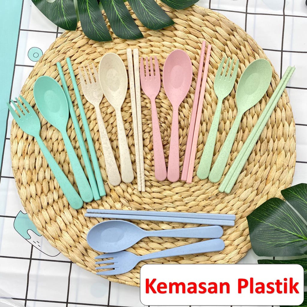 SENDOK GARPU SUMPIT PORTABLE | SENDOK SET JERAMI ALAT MAKAN