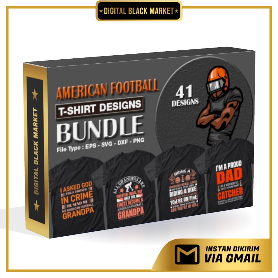 American Football T-Shirt Designs Bundle - Vector Designs