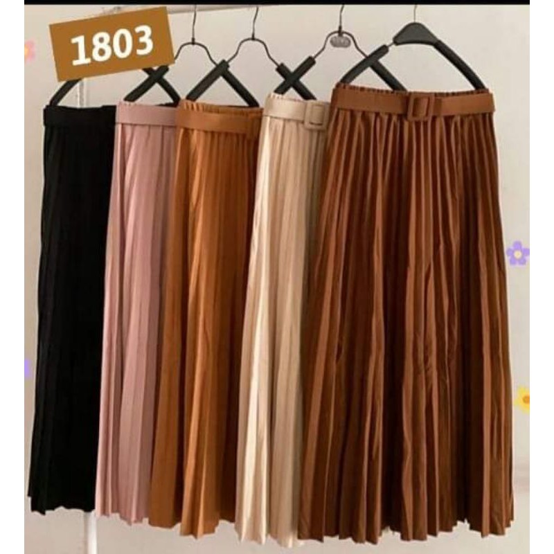 Rok Plisket Import / Rok Plisket Polos Import / Rok Plisket Panjang