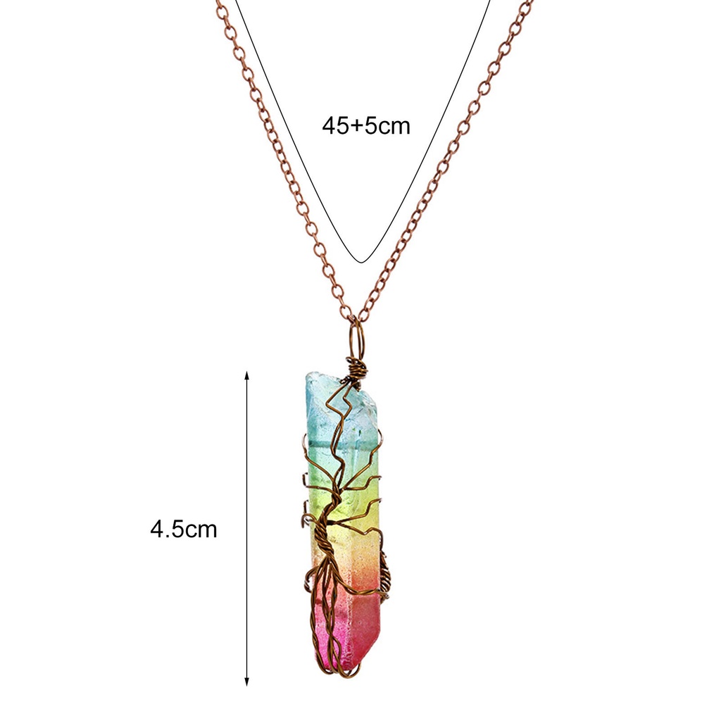 Hu Hu Hu Hu Hu Alat Bantu Pasang Kacamata♡ Kalung Liontin Batu Alam Bentuk Prisma Segi Enam Untuk Unisex