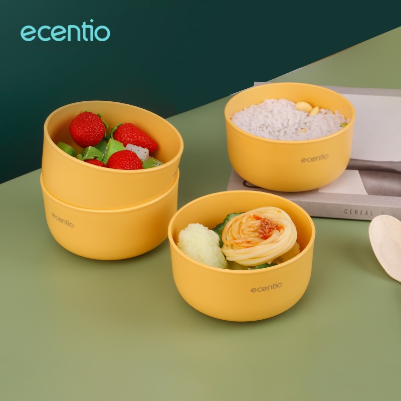 ecentio 5pcs Piring Makan plastic/piring bundar buah/kotak dinner Plate Warni Set BPA FREE-5