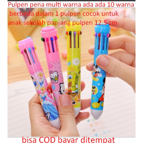 

Pulpen pena multi warna ada ada 10 warna berbeda dalam 1 pulpen cocok untuk anak sekolah panjang pul