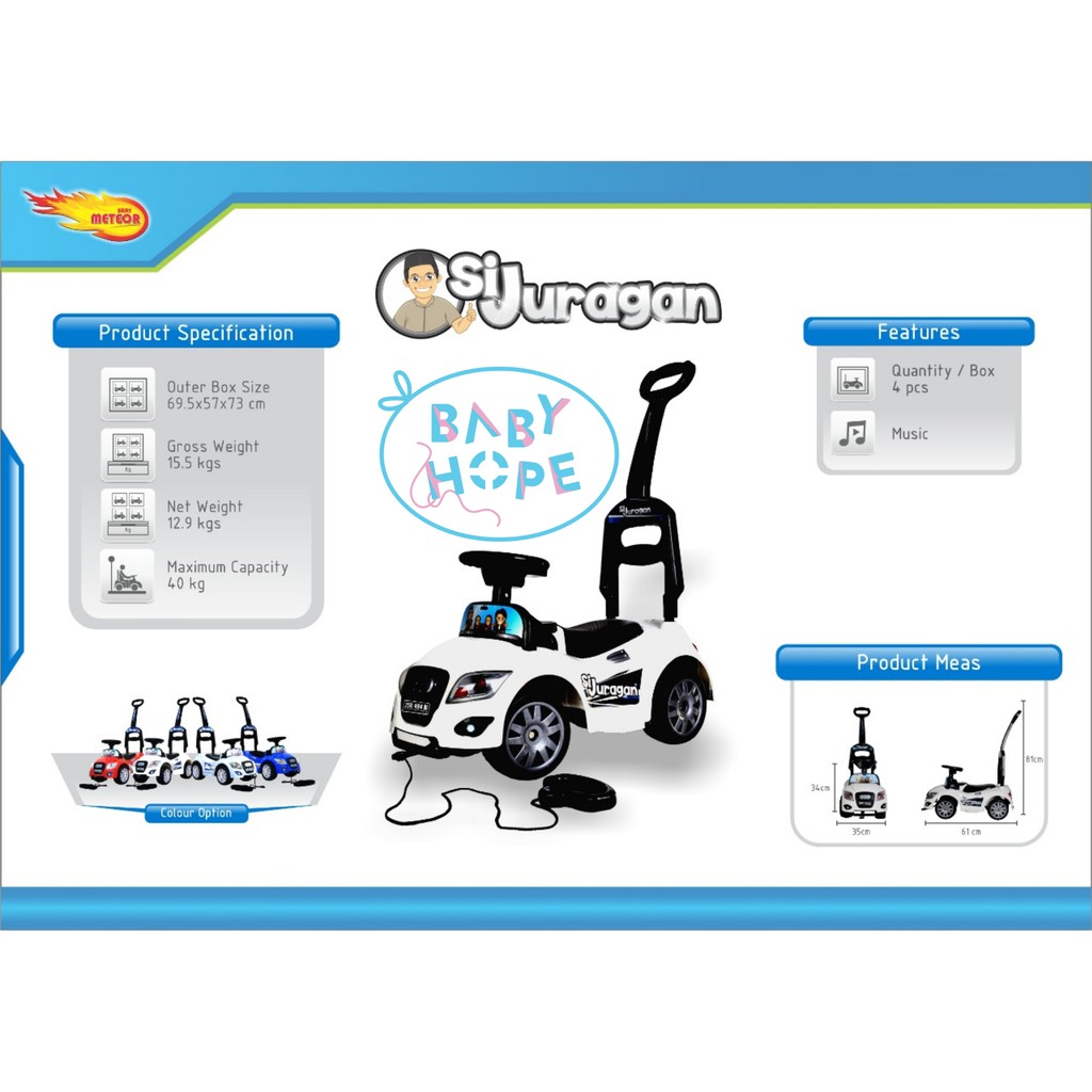 MAINAN ANAK RIDE ON MOBIL DORONG SI JURAGAN YOTTA TOYS