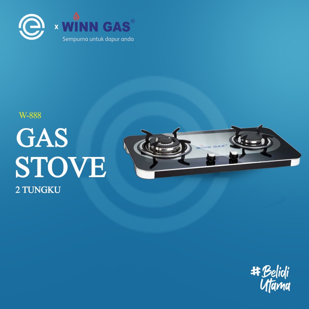 WINN GAS Kompor Gas Kaca 2 Tungku W-888