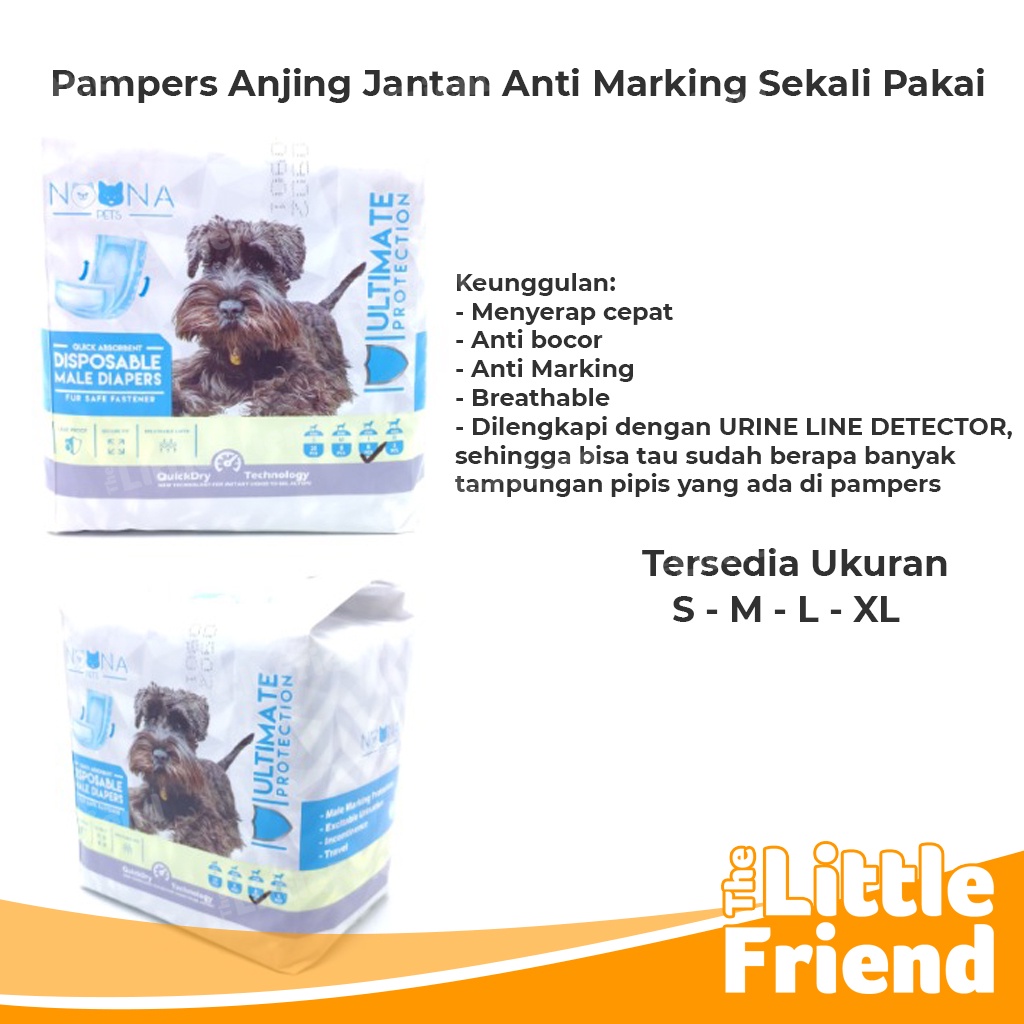 Popok Anjing Jantan Dog Male Diapers Anti Marking Sekali Pakai NOONA PETS PACK