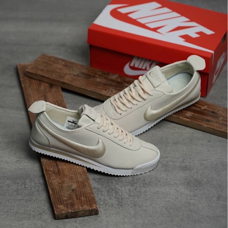 SEPATU WANITA N*KE CORTEZ SL72 OATMEAL || SL72 WHITE