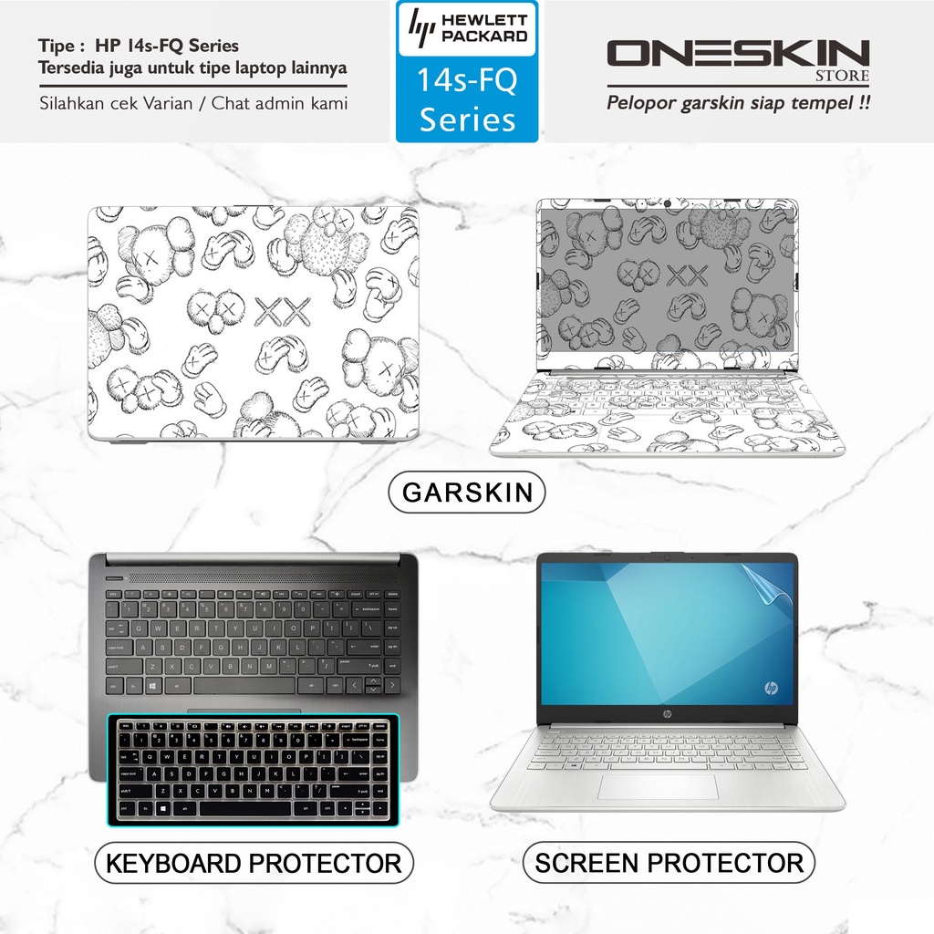 Precut Garskin Sticker Laptop Perfect Fit Pelindung Screen Keyboard Protector Kompatibel untuk HP 14s-fq fq1004au fq1005au fq1006au fq1009au fq1011au fq1032au fq1035au fq1036au fq1037au Gambar Fullbody Glossy Doff Anti Blueray Tpu Silikon