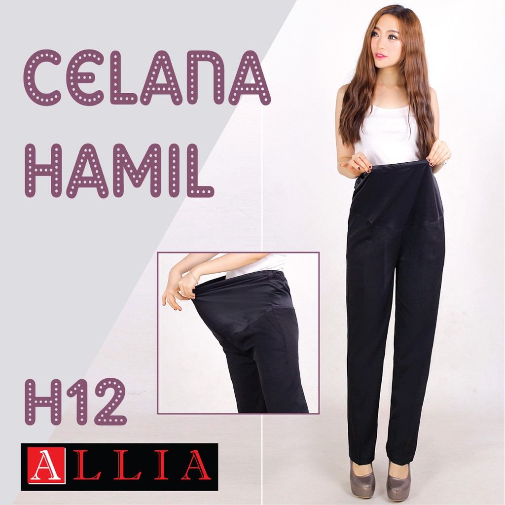 Maternity Pants / Celana Kerja Hamil wanita / Celana kerja ibu Hamil / Celana Hamil ALLIA H12