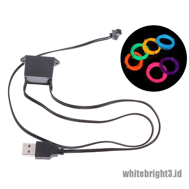 Adapter Driver USB 5V 1-5M El Wire Electroluminescent Warna Putih