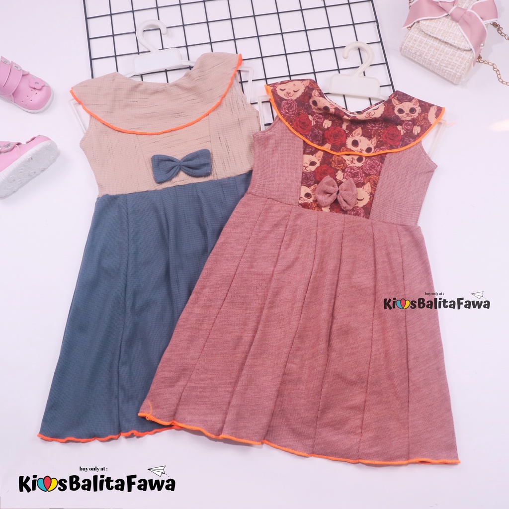 Dress Cantika uk 6-7 Tahun / Dres Yukensi Murah Grosir Baju Anak Perempuan Harian Gaun Pesta Polos babycinnamon