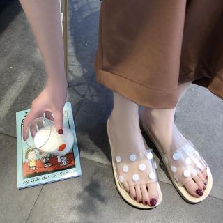  Sandal  Selop Wanita  Bahan Pvc Dekorasi Polkadot Warna 