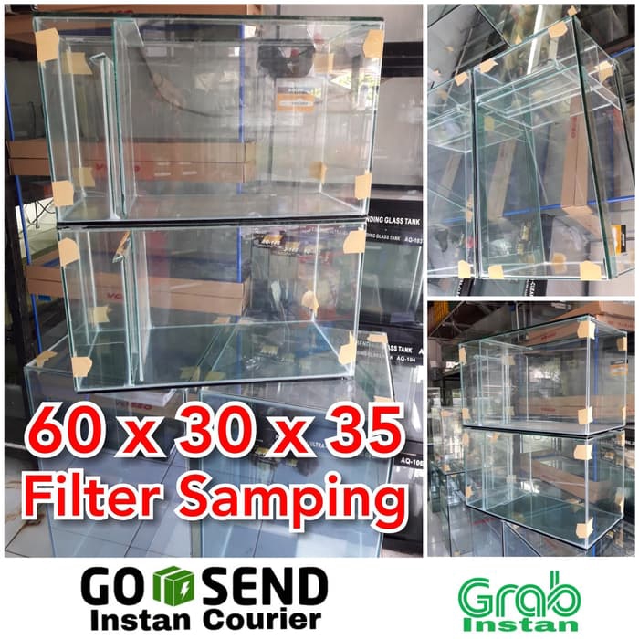 Aquarium kaca 60x30x35 filter samping