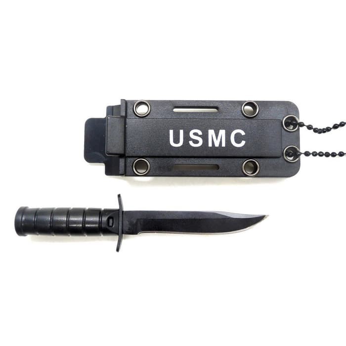 USMC Pisau EDC Survival Mini Knife Self Defense - Black