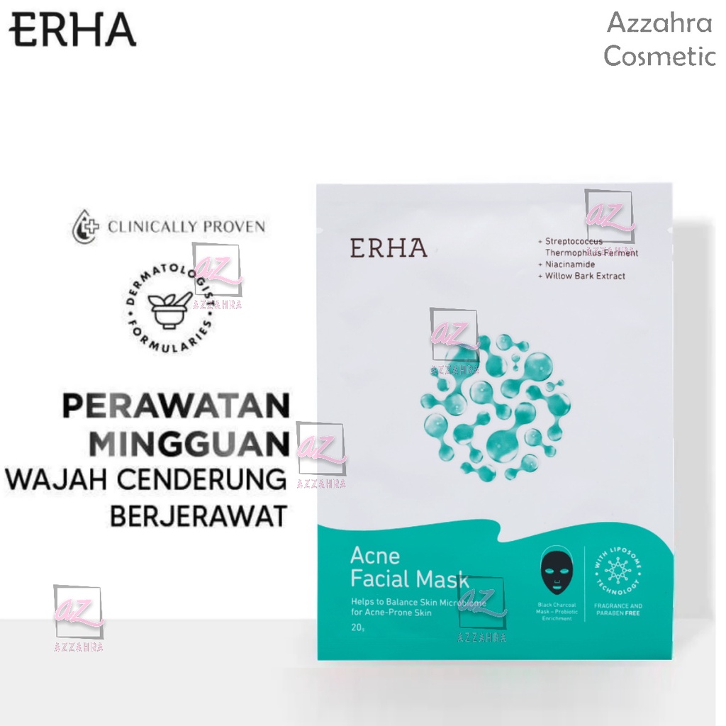 ERHA Acne Facial Mask 1 pcs | 3 pcs |  Masker Wajah Jerawat