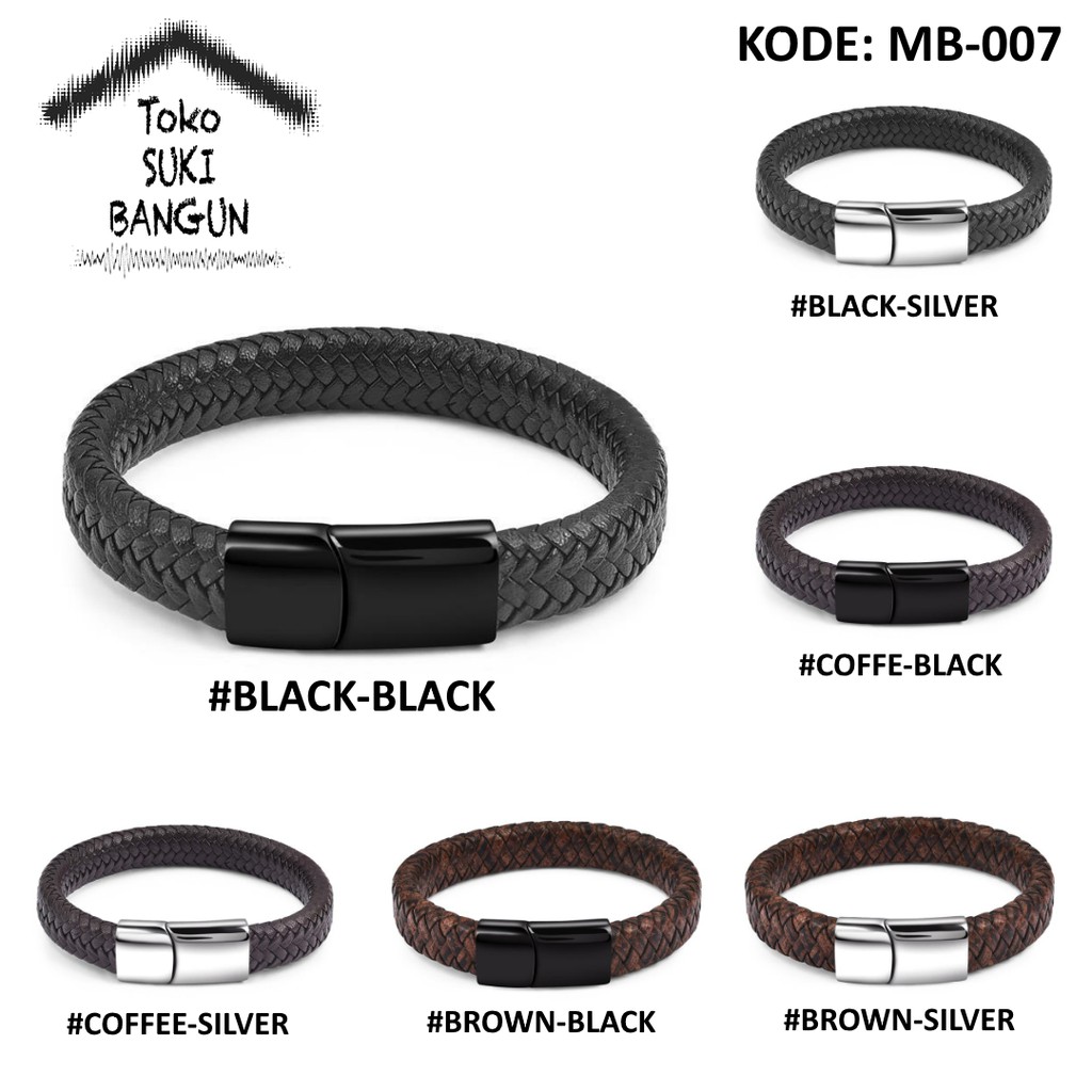 Gelang Kulit Pria / Gelang Cowok / Bracelet Men Fashion MB-007