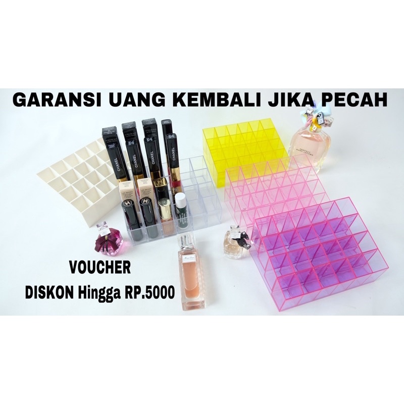 kotak tempat lipstik acrylic lipstick storange 24 slot kotak lipstik tempat lipstik parfum