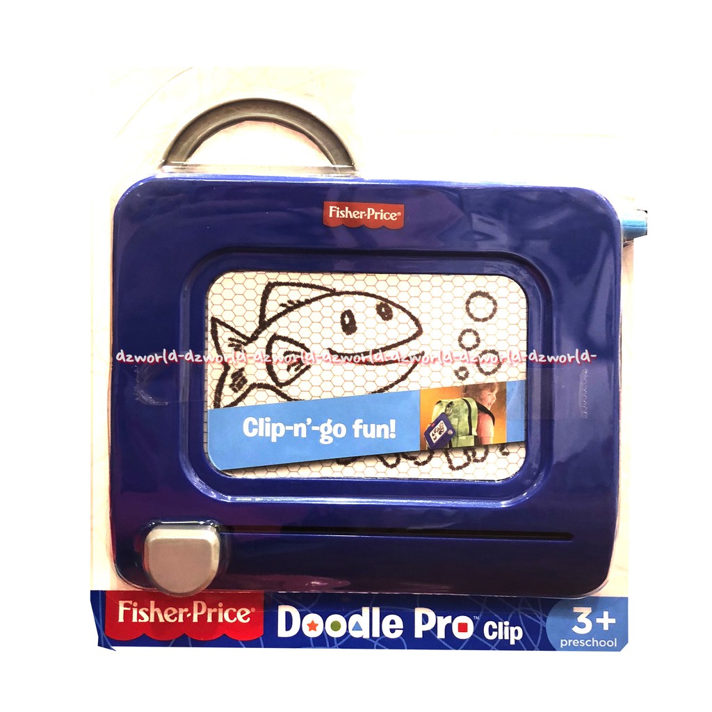 Fisher Price Doodle Pro Clip Papan Tulis Hapus Untuk Anak Anak dengan layar yang mudah dibersihkan