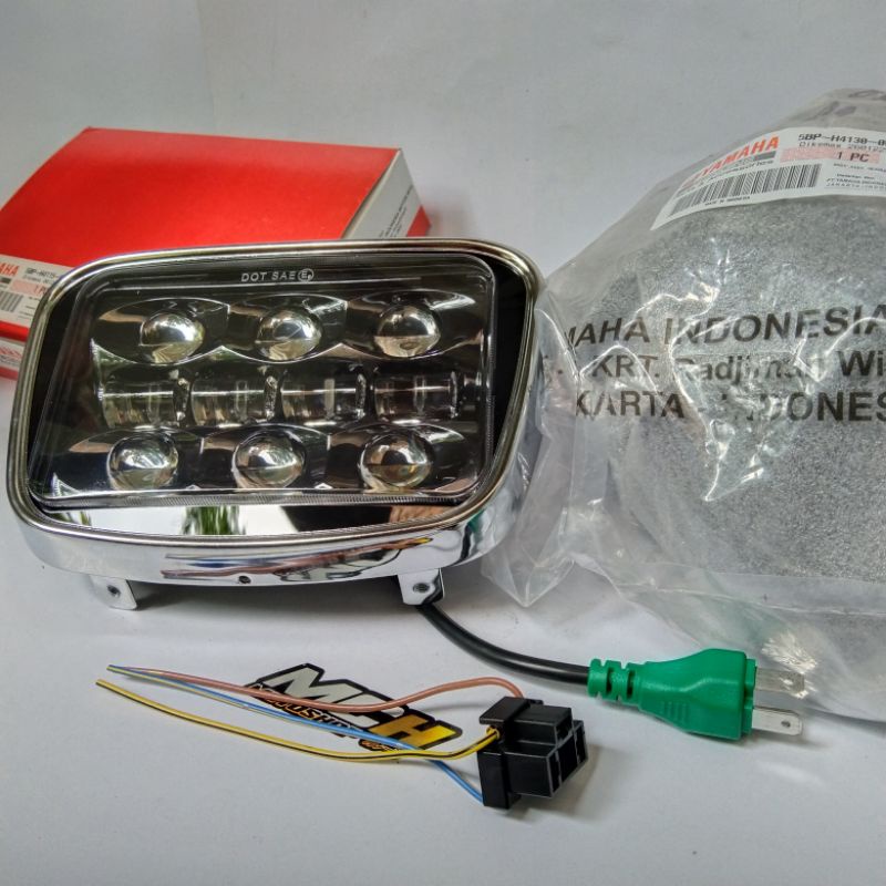 Lampu depan Daymaker Oval Rx King || Batok+Ring Original Yamaha Free Socket H4/HS1-4