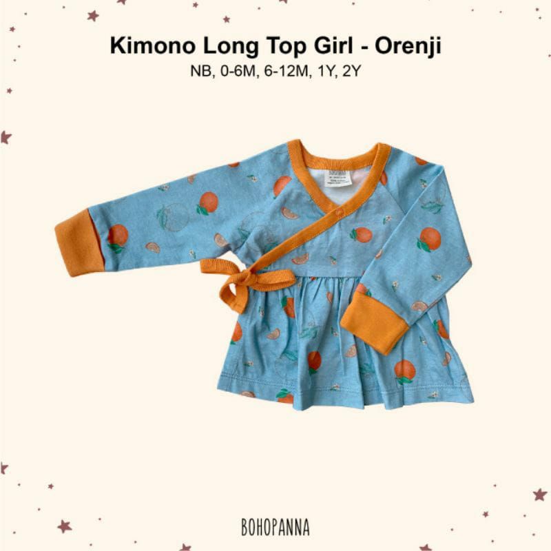 BOhopanna Kimono Long Top Girl Tutti Frutti // Atasan Panjang Bayi Perempuan