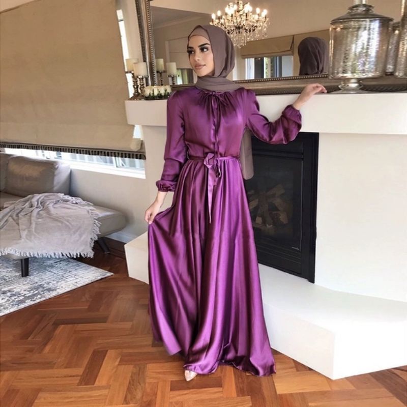 MDLV ~ 08890 Elmiora Plain Maxi Dress Gamis Maxi Dress Maxi Fashion muslim fashion Import