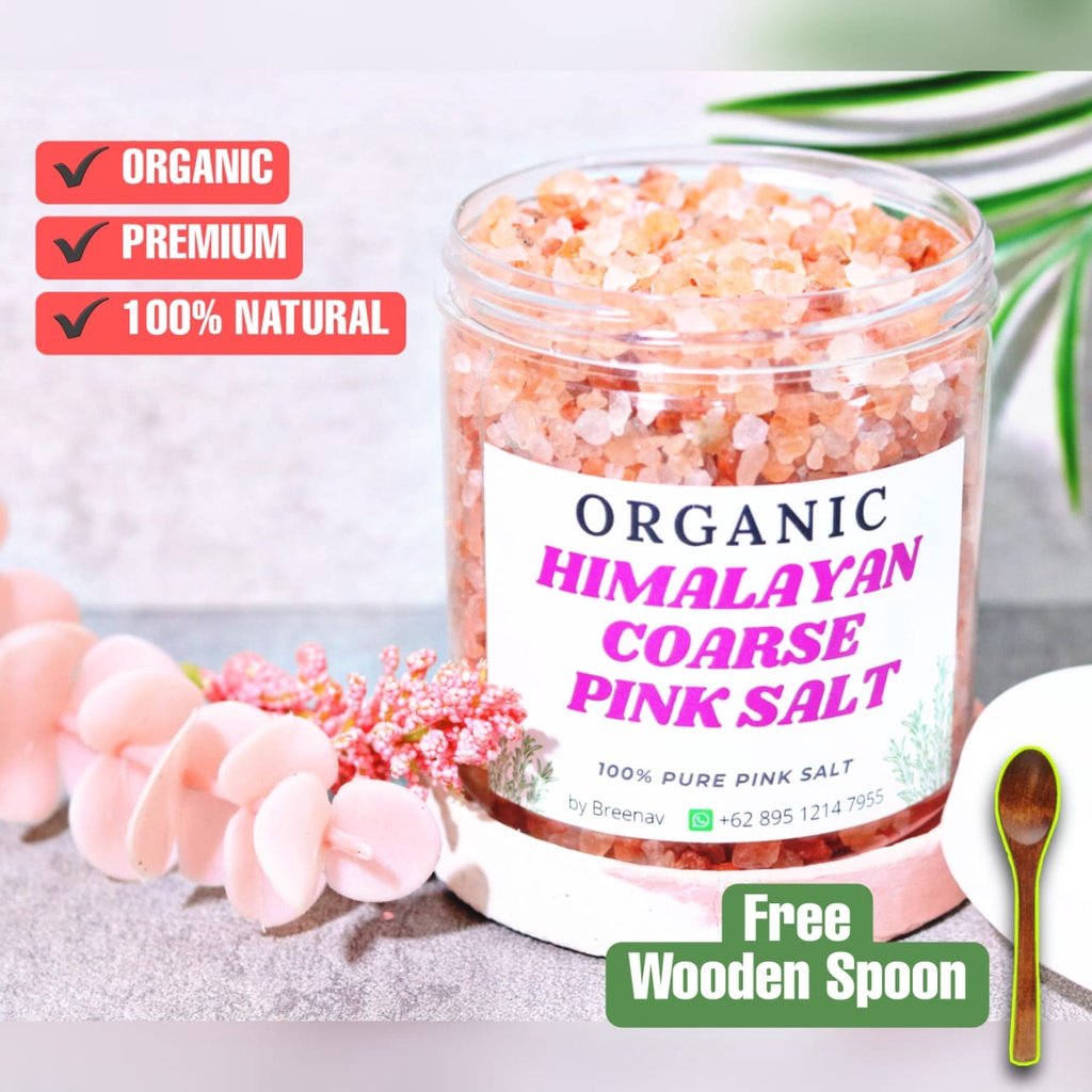 

By Breenav Himalayan Pure Pink Coarse Salt Garam Himalaya Organic Rock Original Premium Fine Himsalt SeaSalt Organik Natural Alami 250gr 1kg 1 kg 1000gr