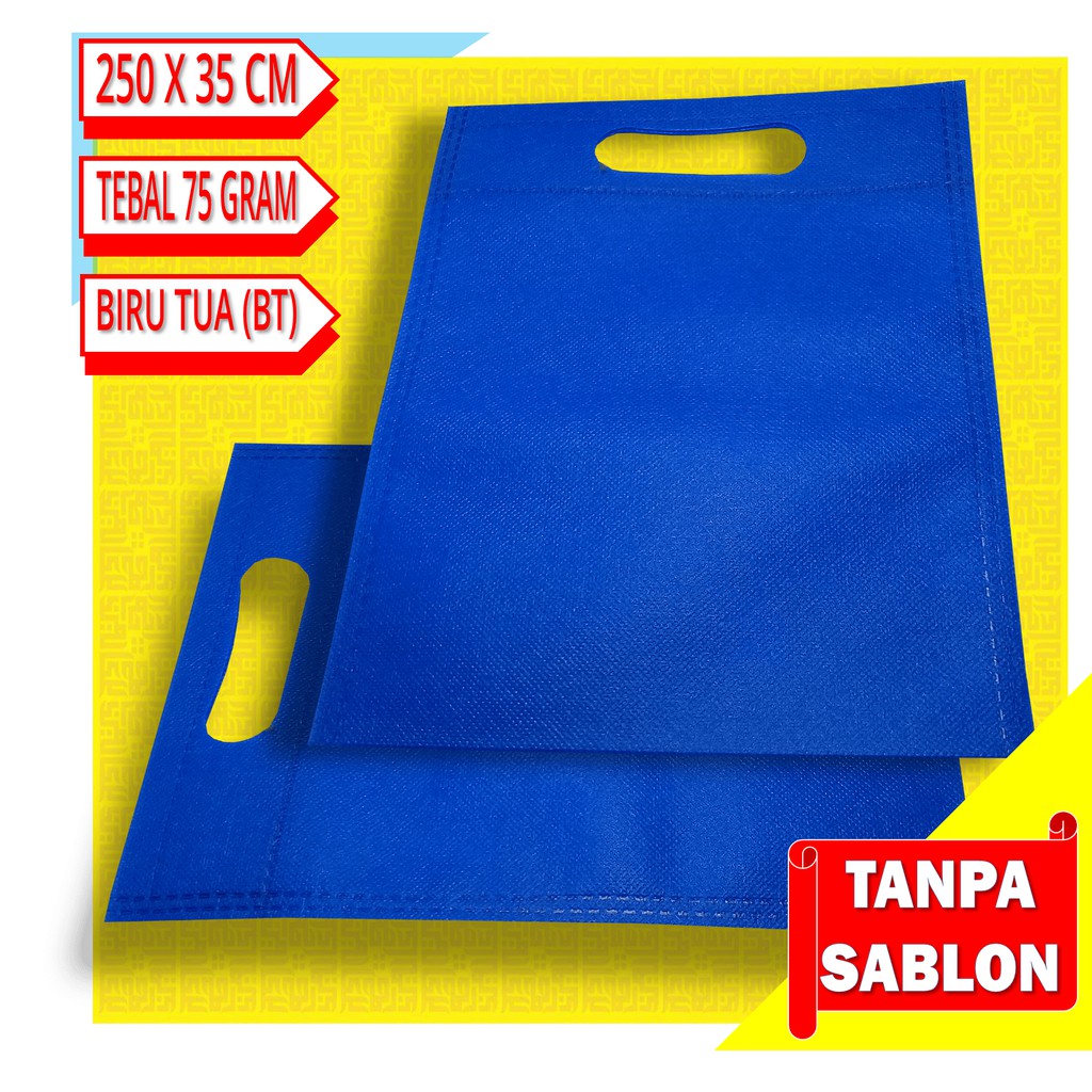 

Tas Spunbond Model Plong 25 x 35 CM Warna Biru Tua (BT)