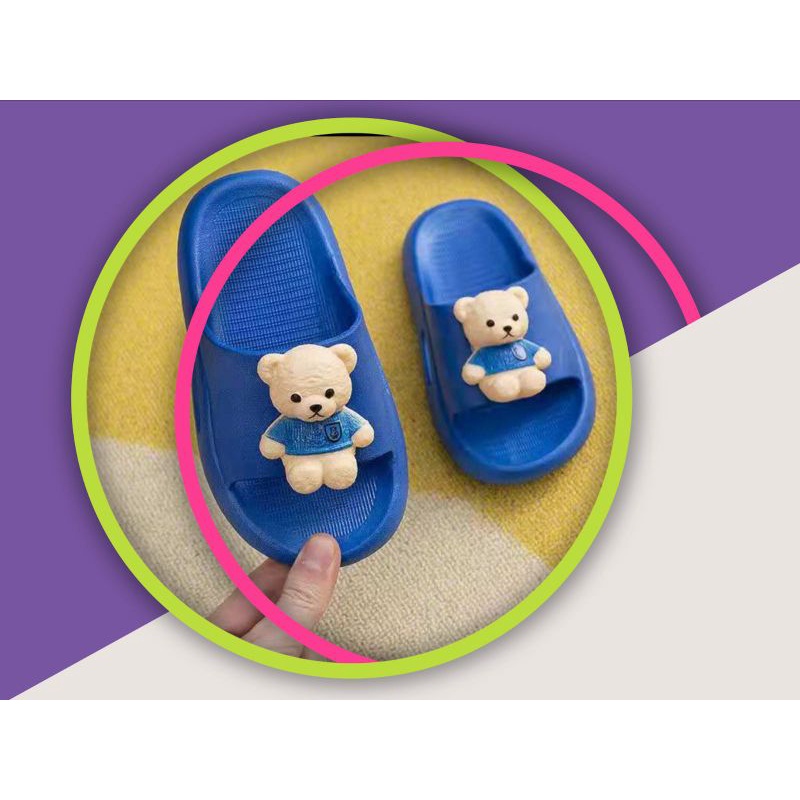 Sandal Slop Karet Anak Karakter Boneka Bear Import RF