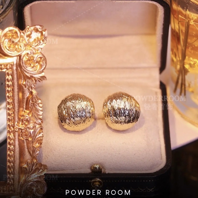 Anting Korea Bulat / Anting Korea Emas / Anting Emas / Anting Wanita Tusuk / Anting Mewah / Gold Cur