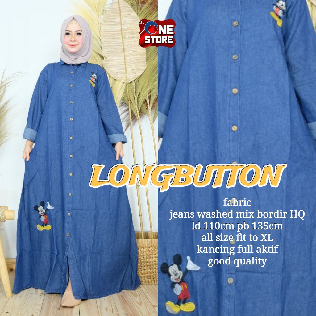 GAMIS MICKEY LONGBUTTON DRESS ORIGINAL MAXI JEANS TEREBARU GBM