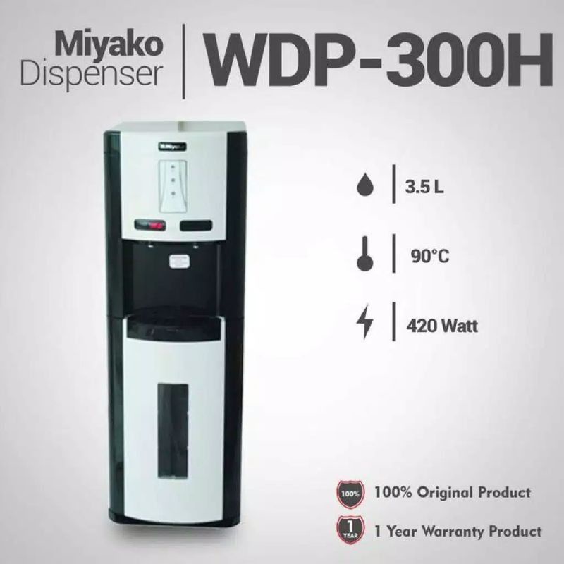 Dispenser Miyako Hot &amp; Cold Galon Bawah WDP-300