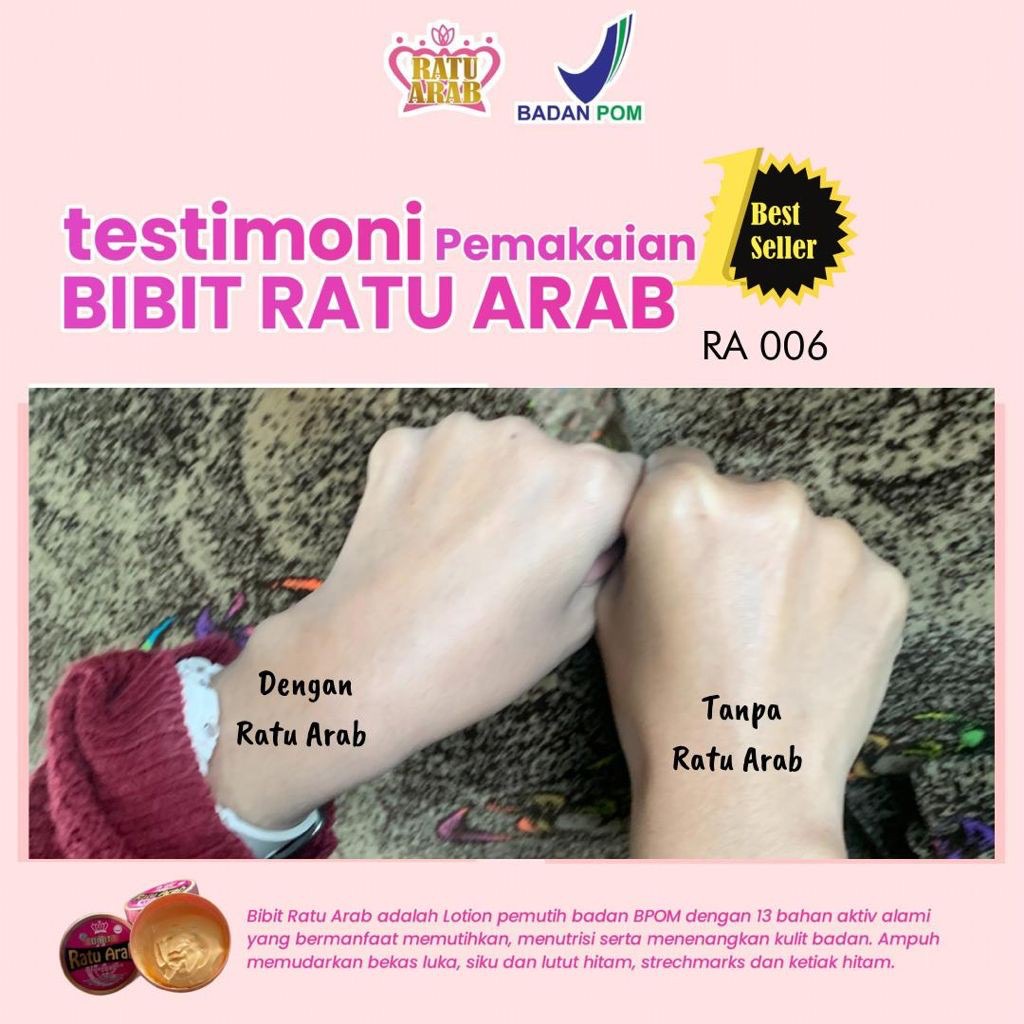 Bibit Ratu Arab Lotion kemasan baru | Lulur Body Scrub Ratu Arab Original BPOM