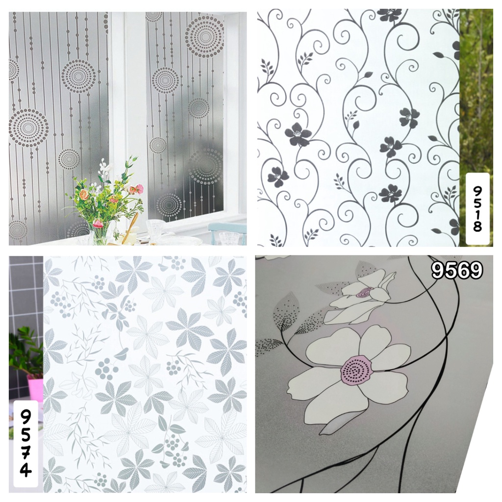 PAKET 5 PCS Stiker Kaca Sandblast 45Cm X 1Meter Kaca Motif sunblast motif stiker kaca rumah anti sinar matahari anti silau