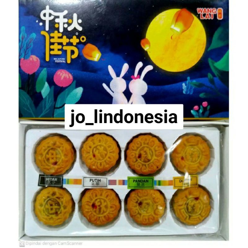 

Wanglai mooncake wang lai kue bulan mini 4 rasa isi 8pcs/box harga grosir