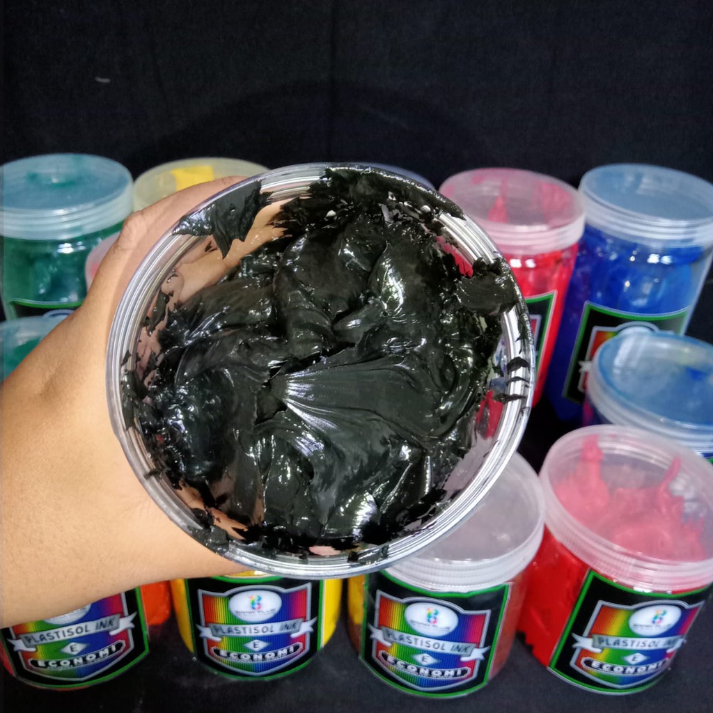 

RB Tinta Sablon PLASTISOL ECONOMY Brain Plus HITAM 1kg