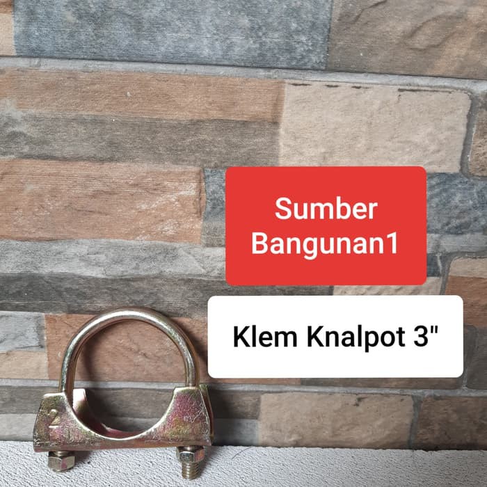Klem knalpot 3" inc klem U penjepit besi