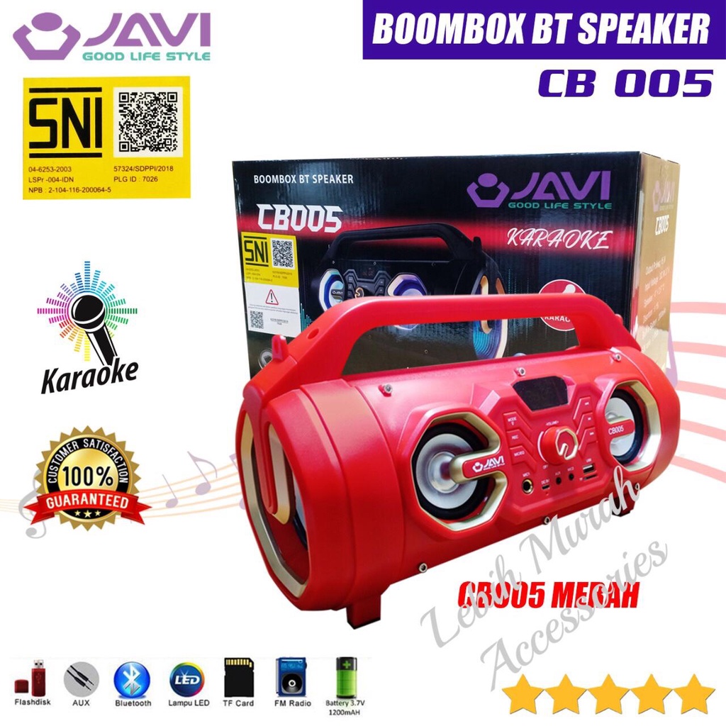 Speaker Bluetooh JAVI CB005 BOOMBOX + Mic/Remote Speaker Karaoke Speaker Aktif Speaker Gede Speaker Superbass Speaker aktip
