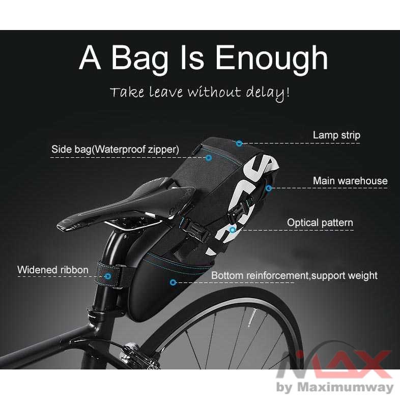 Roswheel Tas Sadel Sepeda Bicycle Waterproof Bag - 131414-A Warna Hitam