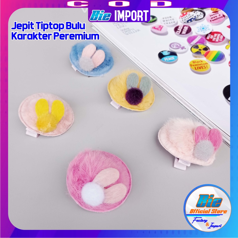 Jepit Rambut Anak Bulu Karakter Premium Impor Best Seller