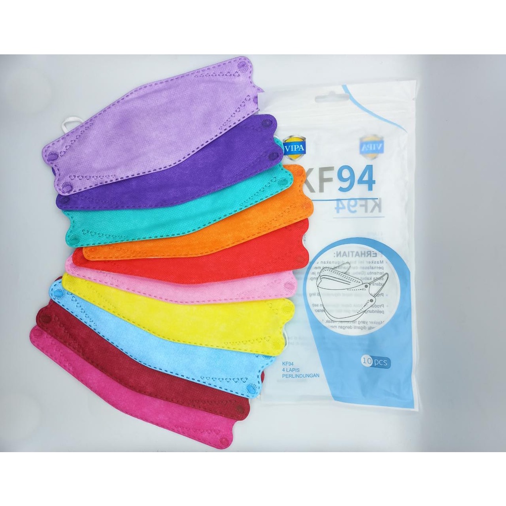 (COD) Masker KF94 Earloop 4Ply EVO MASK 10 Warna Random Wanita / Pria Isi 10Pcs MALLSHOPPINGING