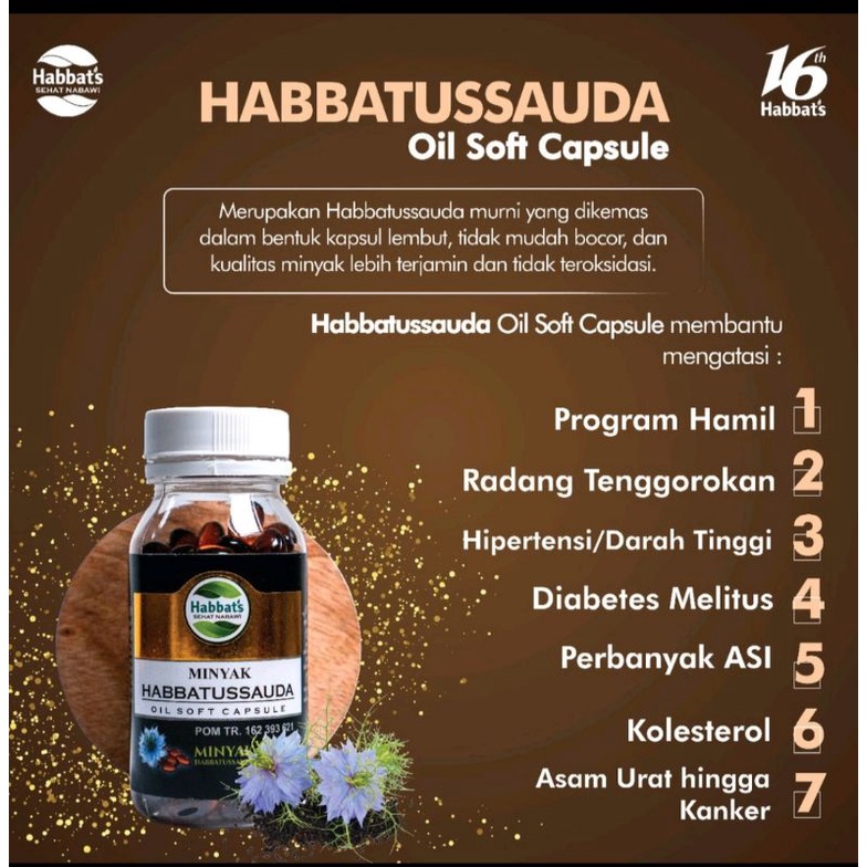 Habbatussauda Soft Capsul 200 POM TR. 162 393 621/Minyak Habbatussauda Softgel Original