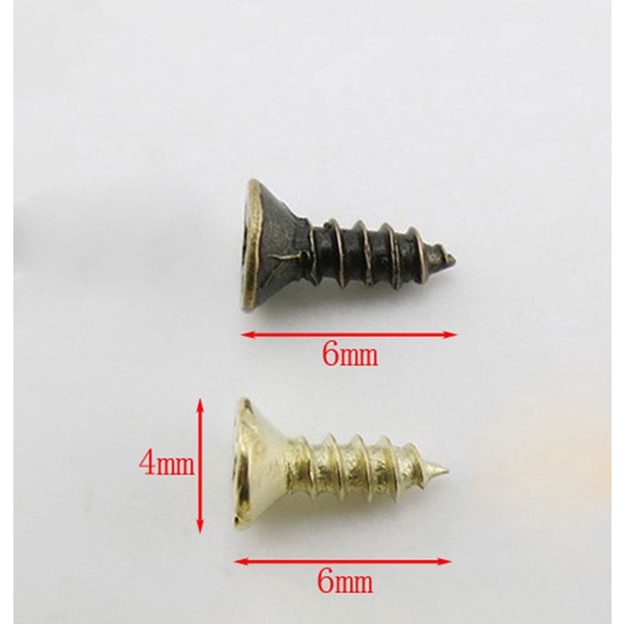 【BISA COD】 Sekrup mini murah skrup mini antik baut kepala 2 x 6 mm (harga 100 pc)
