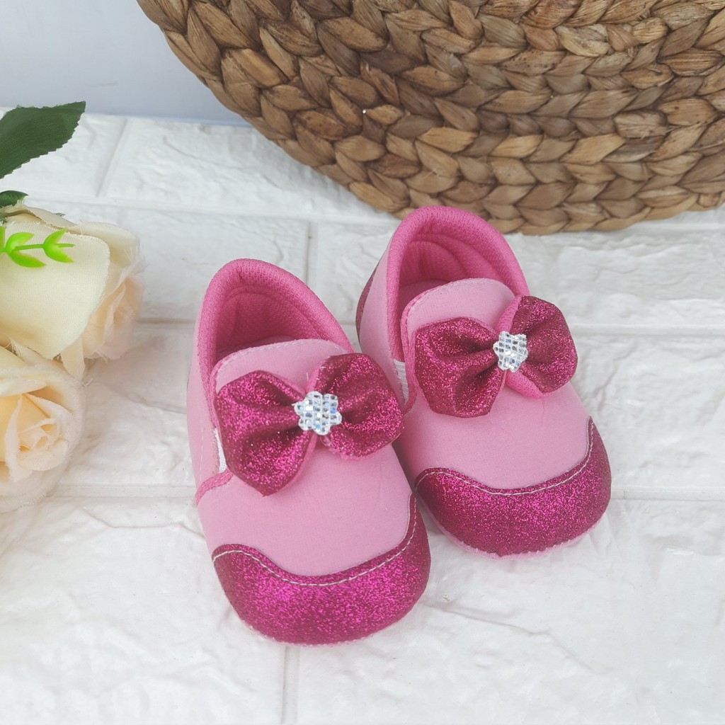 [TAMAN SEPATUKU] SEPATU TRENDY MURAH PREWALKER ANAK PEREMPUAN MOTIF PITA 0-12 Bulan FPX07