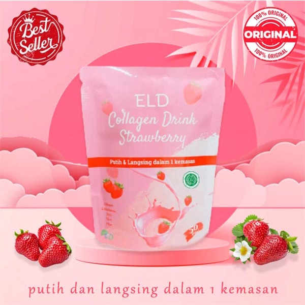 ELD Collagen Drink Strawberry Minuman Kolagen Suplemen Pemutih Kulit noera geamoore_Cerianti