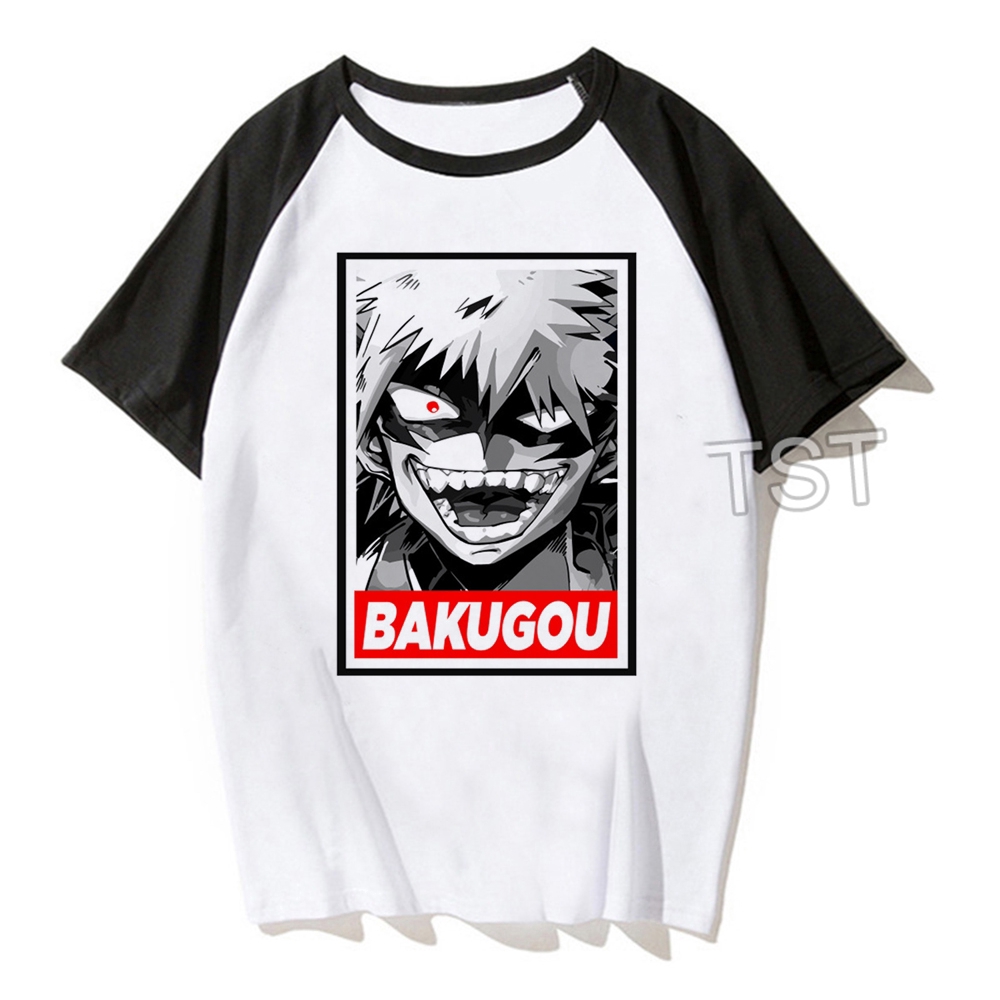 Kaos T Shirt Lengan Pendek Round Neck Motif Kartun Bakugou Lucu Untuk Pria Wanita