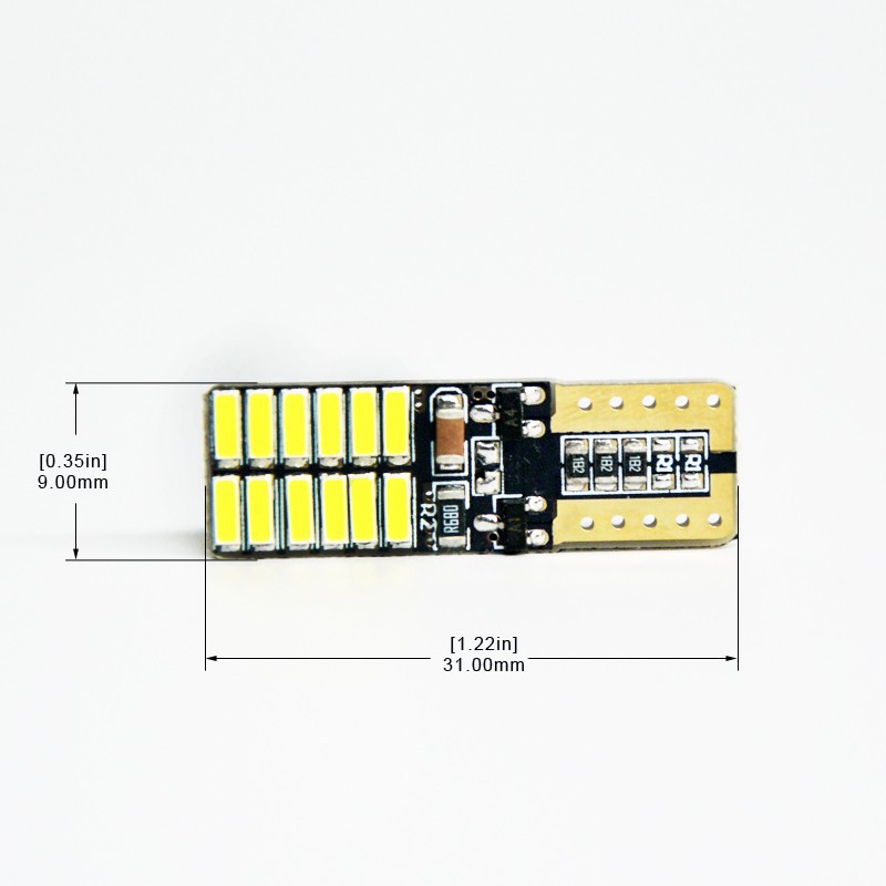 1 pc Bola Lampu LED T10 4014 24SMD 12V 194 W5W untuk Mobil