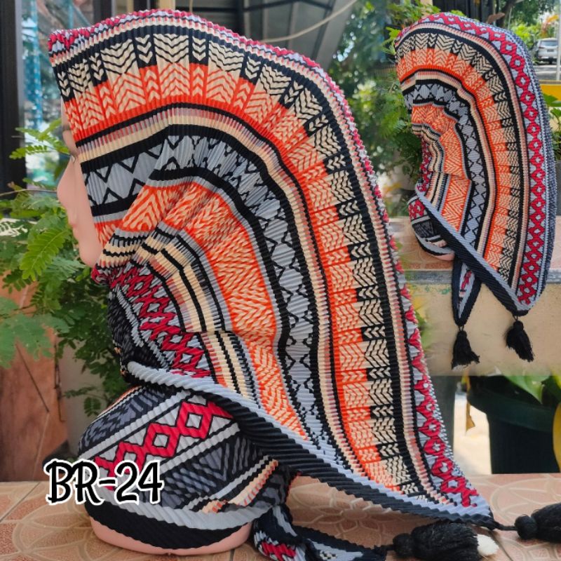 SEGIEMPAT PLISKET MOTIF JAMBUL BRANDED / JILBAB SEGIEMPAT PLISKET / SEGIEMPAT PLISKET / SEGIEMPAT VOAL / JILBAB JAMBUL-BR-24